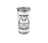 Sleepy Hamster Humor No Talkie Before Coffee Stainless Steel Insulated Tumbler