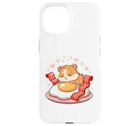 Sleepy Hamster On Fried Egg With Bacon Hearts Case for iPhone 15