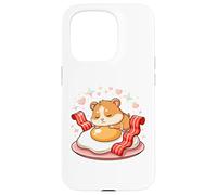 Sleepy Hamster On Fried Egg With Bacon Hearts Case for iPhone 15 Pro