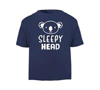 Sleepy Head Koala (Nordic Style) Statement [BBY5] Short Sleeve Cotton Toddler t Shirt, 3-4 Years, Navy
