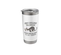 Sleepy Lazy Gray Cat Funny Work and School Mood Stainless Steel Insulated Tumbler