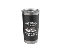 Sleepy Lazy Gray Cat Funny Work and School Mood Stainless Steel Insulated Tumbler