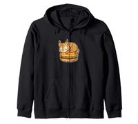 Sleepy Lynx Burger Dream Cartoon Zip Hoodie
