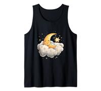 Sleepy Moon Stars Cloud Funny Pjs Pajamas Cute Kids Sleeping Tank Top