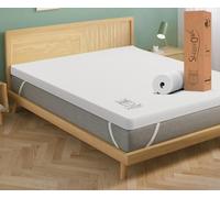 Sleepy Owl 10cm Memory Foam Mattress Topper DOUBLE Bed, 4 Inch Thick Gel Infused Orthopedic Mattress Pad for Back Pain, Removable Washable with Elastic Straps (Double 135x190, 10 cm)