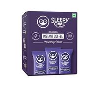 Sleepy Owl Original Freeze Dried Coffee Sachets | Pack of 30 x 2g Instant Coffee Powder Sachets | 100% Arabica Beans | Aromatic Coffee Pouch | Rich & Smooth | Easy to Use & Carry