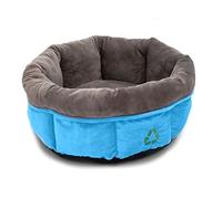Sleepy Paws Ancol Made From Oval Donut Dog Bed Blue - Eco Friendly Recycled Plush Bed with Thick Padding for Comfort - 50cm