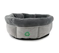 Sleepy Paws Ancol Made From Oval Donut Dog Bed Grey - Eco Friendly Recycled Plush Bed with Thick Padding for Comfort - 50cm