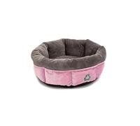 Sleepy Paws Ancol Made From Oval Donut Dog Bed Pink - Eco Friendly Recycled Plush Bed with Thick Padding for Comfort - 50cm
