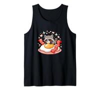 Sleepy Raccoon On Fried Egg with Bacon Hearts Tank Top