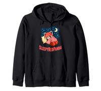 Sleepy Red Panda Cute Sleeping Red Pandas Fluffy Tail Design Zip Hoodie