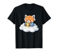 Sleepy Red Panda On Cloud with Shining Star T-Shirt