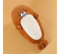 Sleepy Seal Plush Sleeping Pillow, Stuffed Animals Cuddle Plushies Hugging Pillows Toys, Soft Cotton Squishy Plushie Gift for Kids Adults, Ideal for Bedroom, Living Room, Sofa, Office (Brown,45cm)