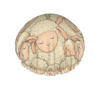 Sleepy Sheep Shower Cap Waterproof Reusable Double Elastic Daily Bath One Size
