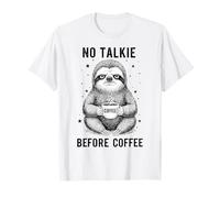 Sleepy Sloth Humor No Talkie Before Coffee T-Shirt