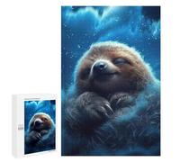 Sleepy Sloth in Clouds - Decorative Wooden Puzzle, 1000 PCS, Gift for Winter Evenings, for Relaxing Solo Or Group Play