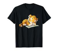 Sleepy Tiger Reading Book Bedtime Storytime T-Shirt