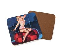 Sleepy Time Girl Pin Up Girl Coaster Drinks Mat by Gil Elvgren Reproduction Print