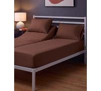 Sleepy Town Split King Size Bed Sheets - 4 Piece - NO Flat Sheet Included - Split King Sheet Set - Soft, Comfy & Cooling - Easy Care - Wrinkle & Fade Free - Brushed Microfiber Bed Sheets (Brown)