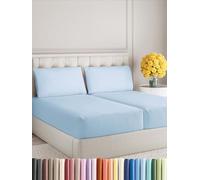 Sleepy Town Split King Size Bed Sheets - 5 Piece - Split King Sheet Set - Extra Soft, Comfy & Cooling - Easy Care - Shrinkage, Wrinkle & Fade Free - Brushed Microfiber - Deep Pocket (Light Blue)