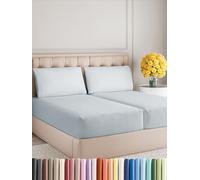 Sleepy Town Split King Size Bed Sheets - 5 Piece - Split King Sheet Set - Extra Soft, Comfy & Cooling - Easy Care - Shrinkage, Wrinkle & Fade Free - Brushed Microfiber - Deep Pocket Sheets (Sky Blue)