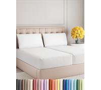 Sleepy Town Split King Size Bed Sheets - 5 Piece - Split King Sheet Set - Extra Soft, Comfy & Cooling - Easy Care - Shrinkage, Wrinkle & Fade Free - Brushed Microfiber - Deep Pocket Sheets (White)