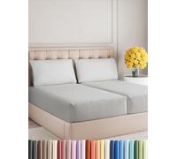 Sleepy Town Split King Size Bed Sheets - 5 Piece - Split King Sheet Set - Extra Soft, Comfy & Cooling - Easy Care - Shrinkage, Wrinkle & Fade Free - Brushed Microfiber - Deep Pocket (Light Grey)