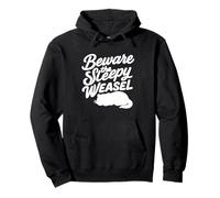 Sleepy Weasel Whisper Warning Pullover Hoodie