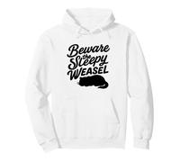 Sleepy Weasel Whisper Warning Snooze Pullover Hoodie