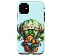 Sleepy Woodland Bear Lucky Green Clover Irish Teddy Balloon Case for iPhone 11