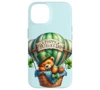Sleepy Woodland Bear Lucky Green Clover Irish Teddy Balloon Case for iPhone 14