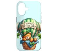 Sleepy Woodland Bear Lucky Green Clover Irish Teddy Balloon Case for iPhone 17