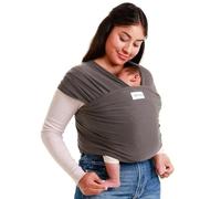 Sleepy Wrap Baby Carrier Newborn to Toddler - Hands-Free Baby Wrap Carrier - Stretchy Baby Wrap - Ergonomic Baby Wraps Carrier - Lightweight Baby Carrier Wrap 7-35 lbs / 3-15 kg (Dark Grey)