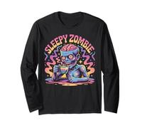 Sleepy Zombie Coffee Lover Funny Undead Long Sleeve T-Shirt