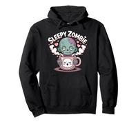 Sleepy Zombie Coffee Lover Funny Undead Pullover Hoodie