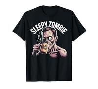 Sleepy Zombie Coffee Lover Funny Undead T-Shirt