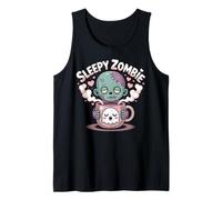 Sleepy Zombie Coffee Lover Funny Undead Tank Top