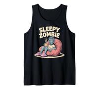 Sleepy Zombie Coffee Lover Funny Undead Tank Top