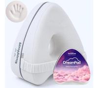 SleepyDeepy DreamPad Memory Foam Contoured Leg & Knee Pillow For Side Sleepers, Ergonomic Design for Hip and Spine Alignment, Aleviate Sciatica, White