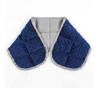 Sleepymoon Weighted Shoulder Neck Wrap Unscented Weighted Small Blanket with Glass Beads Double Side Soft Fleece and Cool Bamboo Muscle Relaxation and Tension Relief Therapy Navy Blue