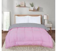 SleepyNights 13.5 Tog Box Stitching Reversible Coverless Polycotton Duvet Pink And Grey Double
