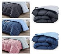 SleepyNights 13.5 tog Box Stitching Reversible Coverless Polycotton Duvet - Teal and Black - King