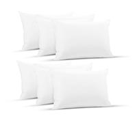 SleepyNights 6 Pack Standard Bed Pillows - Soft-Medium, Lightweight & Budget-Friendly Pillows for Sleeping - Fluffy Polyester Fill