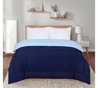 SleepyNights 7.5 Tog Box Stitching Reversible Coverless Polycotton Duvet Navy And Blue