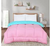 SleepyNights 7.5 tog Box Stitching Reversible Coverless Summer Cool Duvet - Pink and Teal - King