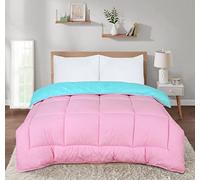 SleepyNights 7.5 tog Box Stitching Reversible Coverless Summer Cool Duvet - Pink and Teal - Single