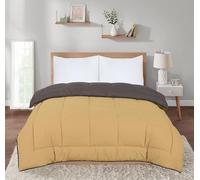 SleepyNights 7.5 tog Box Stitching Reversible Coverless Summer Cool Duvet - Sand and Charcoal (Double)