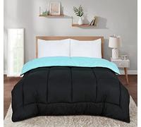 SleepyNights 7.5 tog Box Stitching Reversible Coverless Summer Cool Duvet - Teal and Black - King
