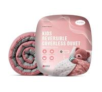 SleepyNights 7.5 Tog Reversible 120 x 150cm Cot Bed Coverless Duvet & Pillow Set Anti Allergy Toddler Comfort Baby Quilt - Pink Grey