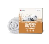 SleepyNights 9.0 Tog Single Duvet Quilt - Lightweight & Breathable All Season Comforter - Anti Allergy Hollowfibre Bedding, Soft & Non-Allergenic - Made in UK (135 x 200cm)